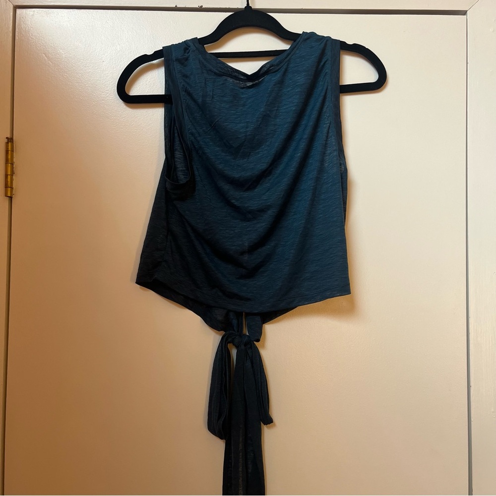 Fabletics Teal Tie-Back Tank Top